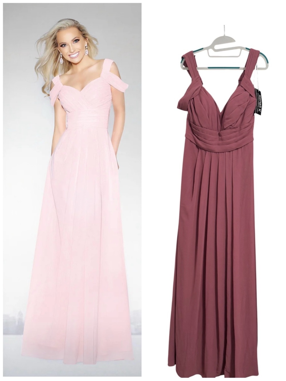 Off the Shoulder Chiffon Bridesmaid Dress, Kanali K